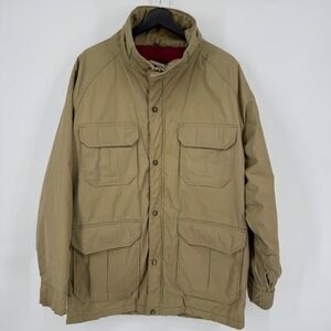 Vintage Woolrich Timber Jacket Mens Large Tan Field Insulated Coat Lined Outdoor